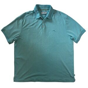 Tommy Bahama IslandZone Polo Shirt Men's XL Turquoise Fish‎ Logo